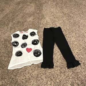 Flapdoodles White and Black Kids Matching Set